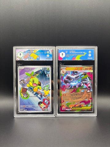 Pokémon - 2 Graded card Mega Charizard & Turtwig - Graad 9, Nieuw