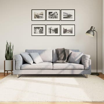 vidaXL Vloerkleed OVIEDO laagpolig 200x200 cm beige, Verzenden, Nieuw, Beige