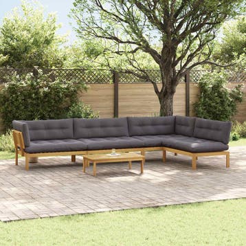 vidaXL 5 Stuk Garden Pallet Sofa Units Massief Acaciahout, Tuin en Terras, Verzenden, Nieuw, 5 zitplaatsen