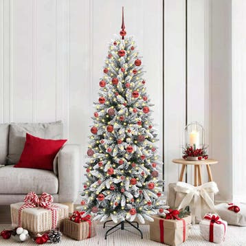 vidaXL Kunstkerstboom Wit 180 cm PVC en Plastic en Staal en, Verzenden, Nieuw
