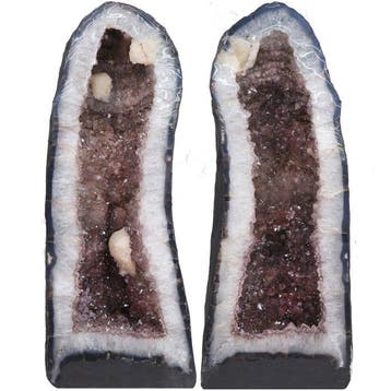Topkwaliteit - Sprankelende Amethist - Matched Pair Geode -