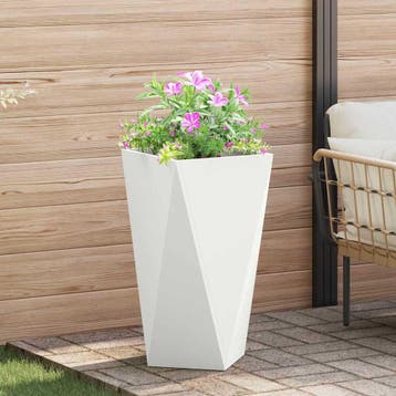 vidaXL Plantenbak Wit 40 x 40 x 75 cm Staal, Verzenden, Minder dan 60 cm, Nieuw, Metaal