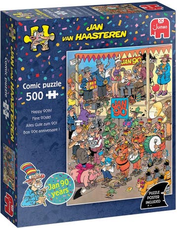 Jan van Haasteren - Fijne 90ste! Puzzel (500 stukjes) |, Hobby en Vrije tijd, Verzenden, Nieuw