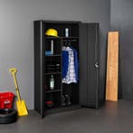 Lockerkast met 6 vakken en hanggedeelte - zwart, 80 cm, Verzenden, Nieuw