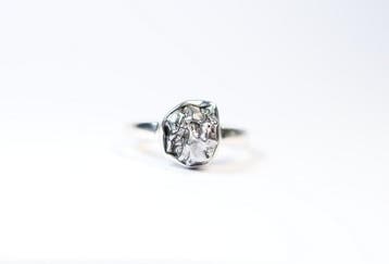 Meteoriet Campo del Cielo ring / nieuw 925. Sterlingzilver -
