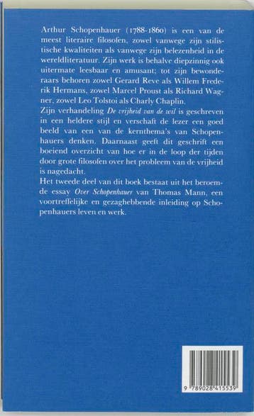 De vrijheid van de wil . Over Schopenhauer / Filosofische, Boeken, Verzenden, Gelezen, Arthur Schopenhauer