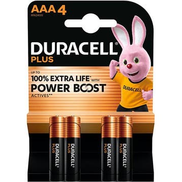 AAA batterij | Duracell | 4 stuks (Alkaline, 1.5V), Verzenden, Nieuw
