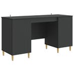 vidaXL Bureau met plank Zwart 142,5 x 50 x 75 cm Bewerkt, Verzenden, Nieuw