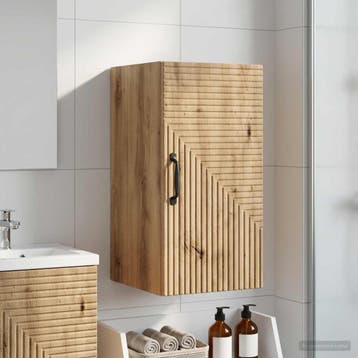 vidaXL Badkamer wandkast HAARLEM Artisanaal eiken 30 x 31 x, Verzenden, Nieuw