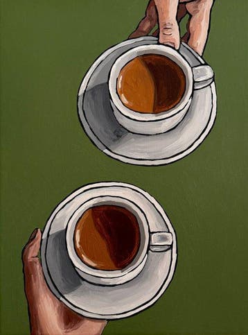 Cansu Rossi - Coffee Date - Oil painting