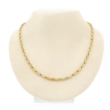 Tricolor gouden cardano schakelketting, Sieraden, Tassen en Uiterlijk, Kettingen, Ophalen of Verzenden, Gebruikt, Goud, Goud