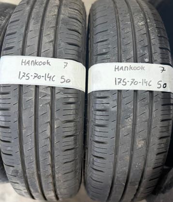 2x 175-70-14c Hankook Zomer 2x 7mm €50 Per Band 175 70 14c, Ophalen, 14 inch, 175 mm, Band(en)