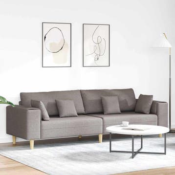 vidaXL Bank Taupe 250 x 77 x 76 cm Stof, Huis en Inrichting, Banken | Bankstellen, Verzenden, Nieuw, Stof, Minder dan 150 cm