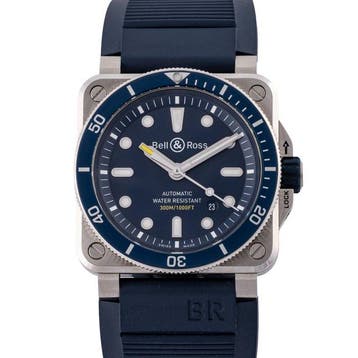 Bell & Ross - BR 03-92 Diver Blue - BR0392-D-BU-ST/SRB -, Nieuw
