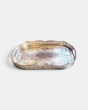 Old Sheffield - Dienblad - Verzilverd, Koper - Big Oval W