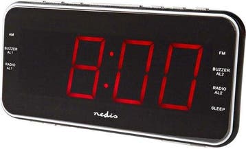 Nedis Wekkerradio - Digitale Wekker - AM / FM - Snoozefuncti, Verzenden, Zo goed als nieuw