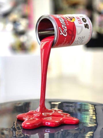 Patryk Konrad - Campbell soup splash can with the famous, Antiek en Kunst, Kunst | Designobjecten