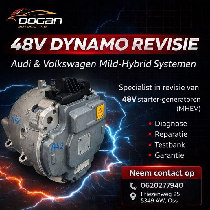 48v Dynamo Revisie Audi & Volkswagen, Auto-onderdelen, Overige Auto-onderdelen, Gereviseerd, 12 maanden garantie, Audi, Volkswagen