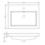 Wiesbaden Vision kunstmarmer wastafel 60x46 wit, Doe-het-zelf en Verbouw, Sanitair, Ophalen of Verzenden, Nieuw