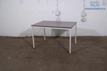Tweedehands printertafel antraciet eiken wit frame 140x80 cm, Verzenden, Gebruikt