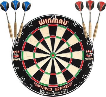 Winmau Pro SFB Dartbord + 2 Sets ABCdarts Sniper Gold Dar..., Sport en Fitness, Ophalen of Verzenden, Nieuw, Dartbord