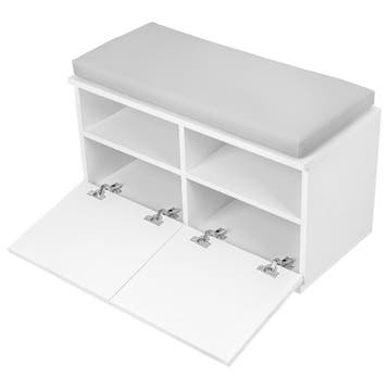 Schoenenrek Brande 80x35x42 cm wit en lichtgrijs [en.casa], Huis en Inrichting, Verzenden, Nieuw
