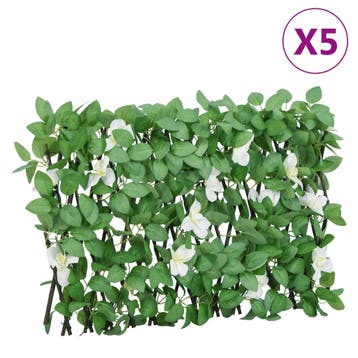 vidaXL Kunstplant klimop op latwerk 5 st uittrekbaar 180x30, Tuin en Terras, Verzenden, Nieuw, Kunststof, Minder dan 1 meter