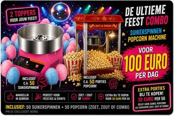 Popcorn &amp; Suikerspon + 50 popcorn &amp; suikerspin, Ophalen of Verzenden, Nieuw, Verjaardag