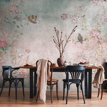 Profhome 399201-GU Fotobehang bloemen mat grijs blauw 3,71, Huis en Inrichting, Verzenden