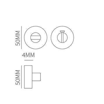 Shuffle toilet-/badkamersluiting rond dun 4mm - RVS, Doe-het-zelf en Verbouw, Hang- en Sluitwerk, Verzenden, Nieuw