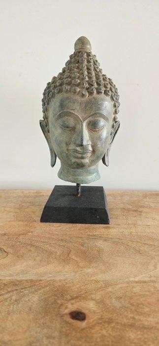 Boeddha-hoofd - Brons, Hout - Thailand - 21e eeuw