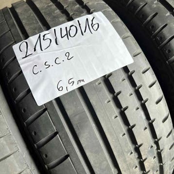 2 x Continental SportContact 2 215-40-16 Zomerbanden 6,5mm, 16 inch, Ophalen of Verzenden, Band(en), Personenwagen