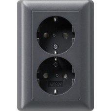 Gira Wandcontactdoos met randaarde Kinderveilig 2V, Nieuw, Stopcontact