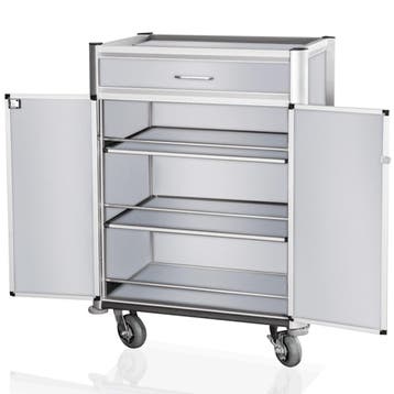 Minibar Bijvulwagen | Aluminium/Hout | 3 Niveaus | Wielen, Verzenden, Nieuw in verpakking