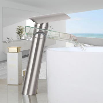 Waterval kraan Regina deluxe geborsteld nikkel, Verzenden, Nieuw