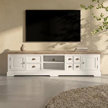 *WOONWINKEL* Tower Living Fleur Landelijk Tv-meubel Wit 220, Verzenden, Nieuw