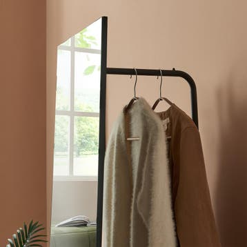 Garderobespiegel Saden met kledingrek 165x40x51 cm zwart [en, Huis en Inrichting, Woonaccessoires | Spiegels, Verzenden, Nieuw