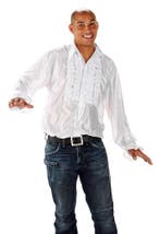 Disco Blouse Ruche Wit | Party Blouse OP=OP - XL/XXL, Verzenden, Nieuw