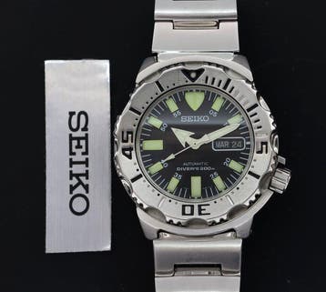 Seiko - Scuba Drivers 200m  Black Monster - Zonder