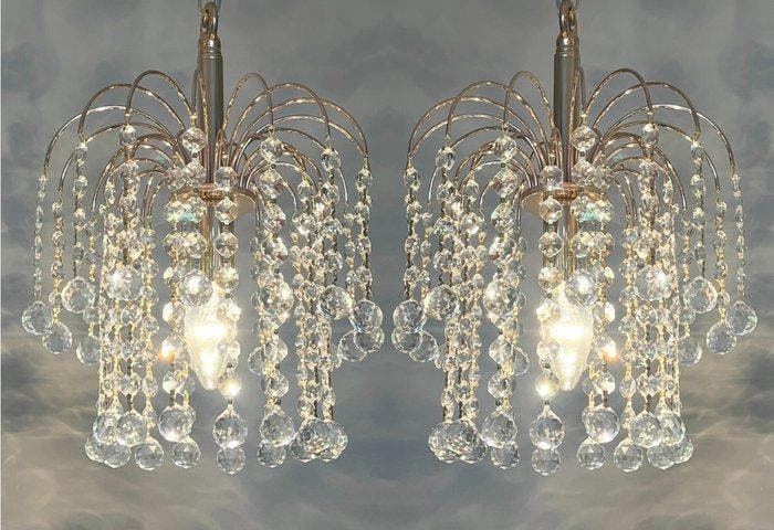 Swarovski - Kroonluchter (2) - Kristal, Bladgoud, Antiek en Kunst, Kunst | Designobjecten