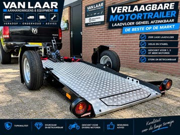 NIEUW Verlaagbare Afzinkbare  motortrailer 1 of 2 motoren, Ophalen, Nieuw