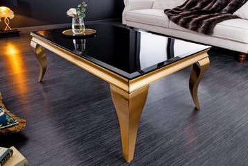 Elegante salontafel MODERN BAROK 100cm zwart opaalglas, Ophalen of Verzenden, Nieuw