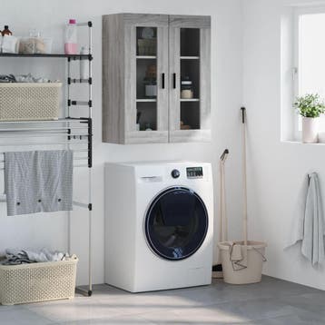 vidaXL Bovenkast 69,5x34x90 cm grijs sonoma eikenkleurig, Verzenden, Nieuw, 50 tot 100 cm, Minder dan 100 cm