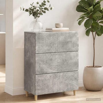vidaXL Ladenkast 66 x 34,5 x 90 cm Bewerkt hout Betongrijs, Verzenden, Nieuw