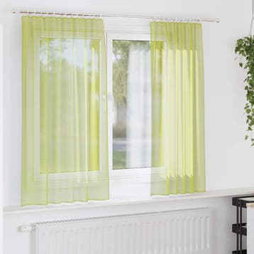 vidaXL Gordijnen voile met roedezakken 2 st appelgroen, Huis en Inrichting, Stoffering | Gordijnen en Lamellen, Verzenden, Nieuw