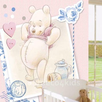 Winnie the Pooh behang pastel roze Babykamer * Muurdeco4kids, Ophalen of Verzenden, Nieuw, Wanddecoratie