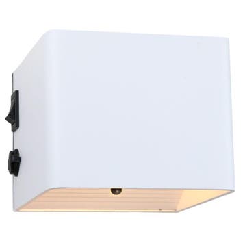 Oplaadbare up down wandlamp wit, Dion, 1W, 2700K LED, met, Ophalen of Verzenden, Nieuw, Metaal
