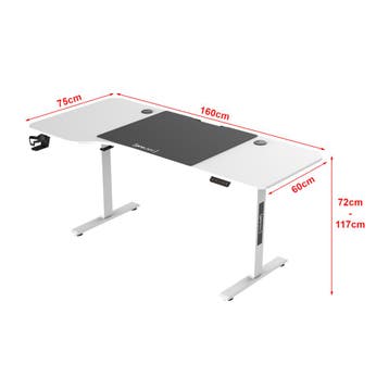 pro.tec Game bureau Stryn zit sta elektrisch 160x60/75x72-11, Verzenden, Nieuw