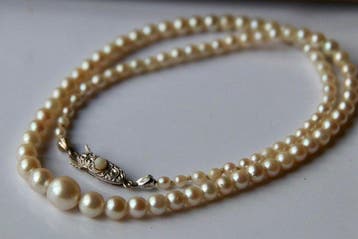 Handmade - Halsketting - 8 karaat Japanse zee, echte, Nieuw