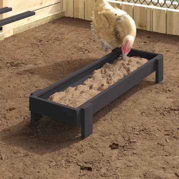 vidaXL Kippen voederbak Zwart 80 x 28 x 13.5 cm Koudgewalst, Dieren en Toebehoren, Verzenden, Nieuw